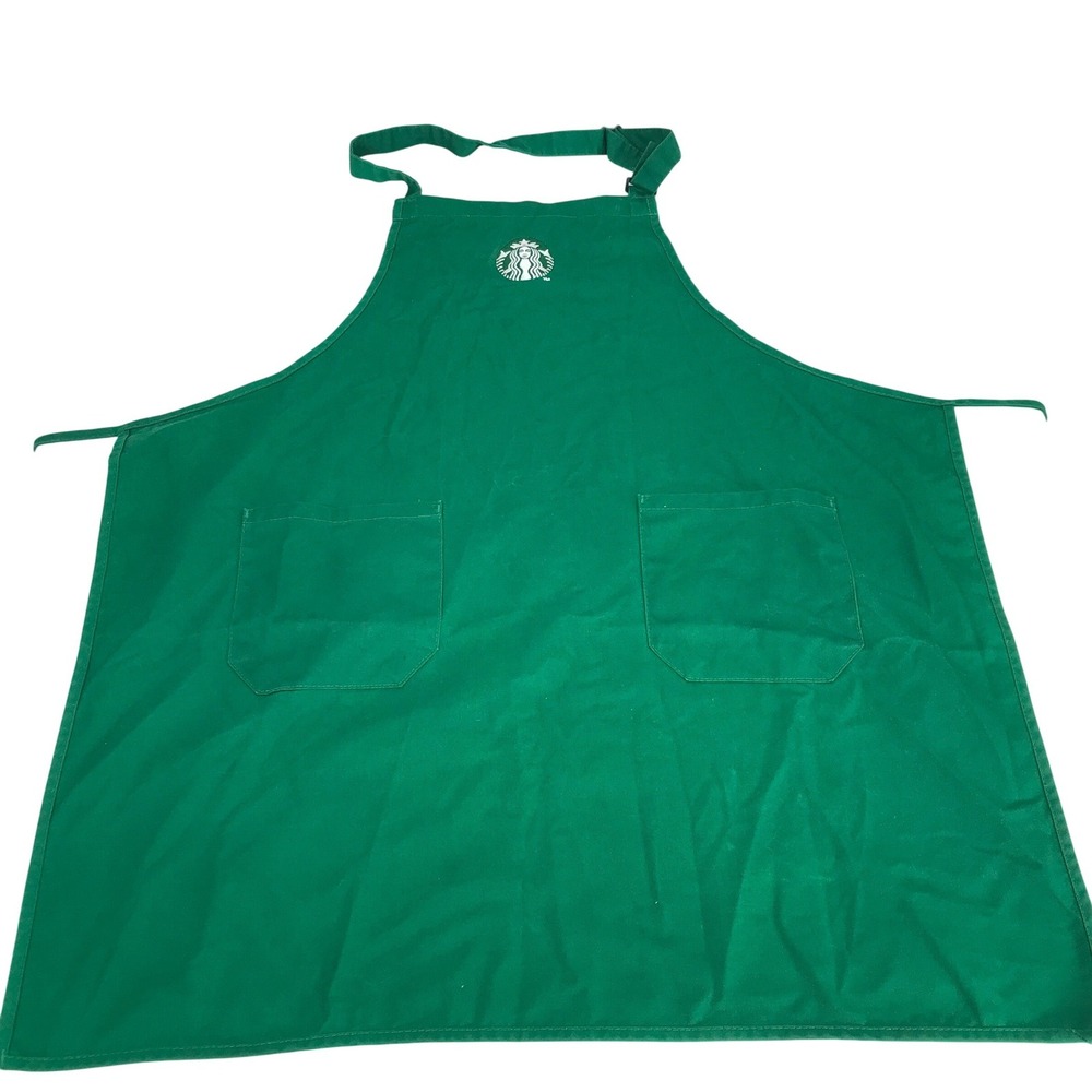 Starbucks Barista Apron Green Authentic Employee Uniform Siren Logo 2 Pockets